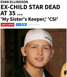 ​美国男星埃文艾林森在家中猝逝，年仅 35 岁，哥哥曾因吸毒过量致死