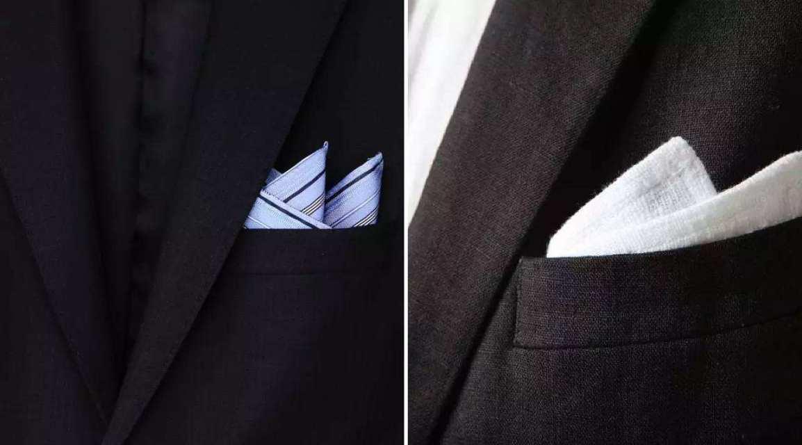 口袋巾的四种折法与面料选择