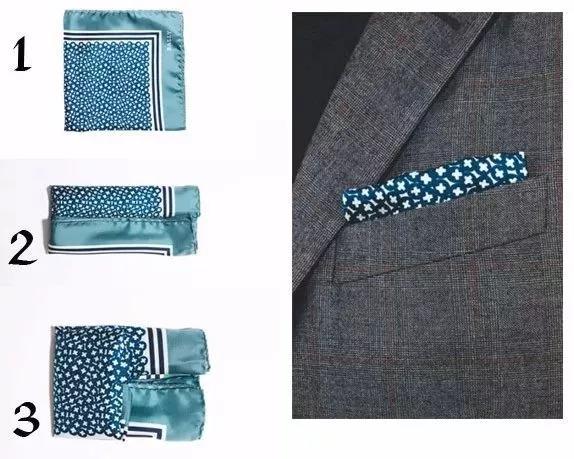 口袋巾的四种折法与面料选择