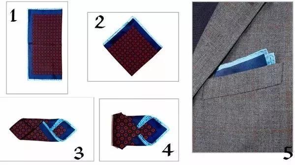 口袋巾的四种折法与面料选择