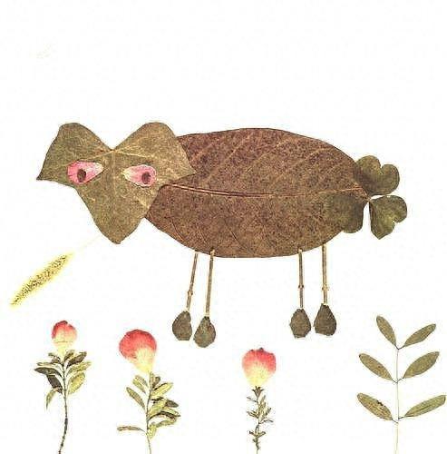 30图幼儿园小学创意手工树叶拼贴画（二）