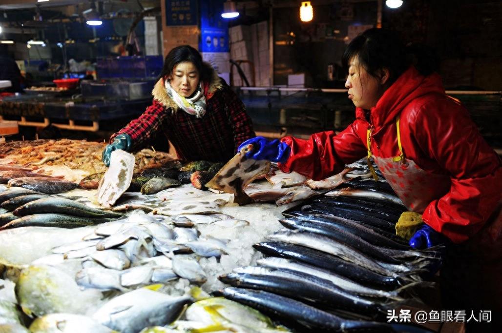 海鲜市场适合普通市民的海鲜 鲜梭鱼15元一斤 买年货的好去处