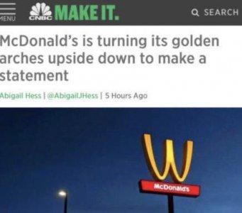 ​麦当劳“金拱门”倒立了，恶作剧？网友：Man变Woman麦当劳有心了