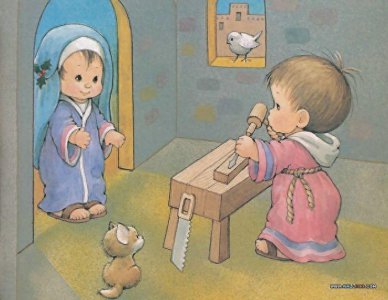 ​个人收藏：可爱的圣诞节图片 小耶稣基督在马槽诞生~