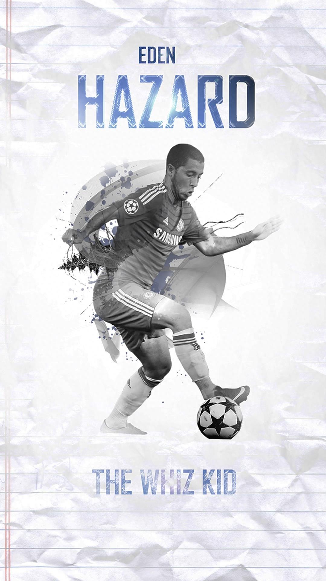 一组切尔西球星阿扎尔的高清手机壁纸