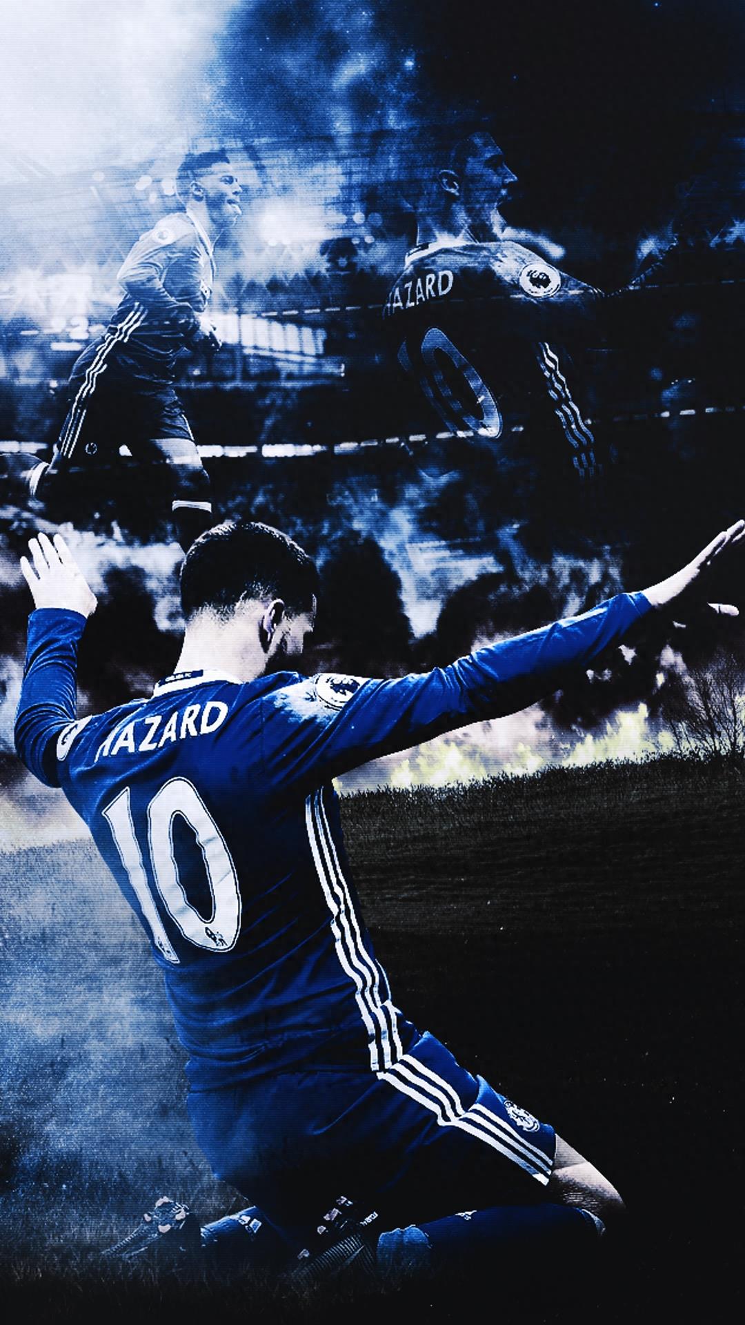 一组切尔西球星阿扎尔的高清手机壁纸