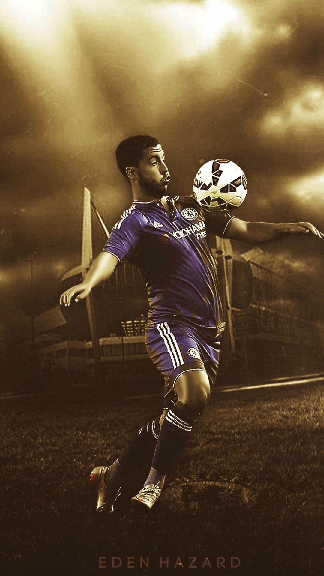 一组切尔西球星阿扎尔的高清手机壁纸