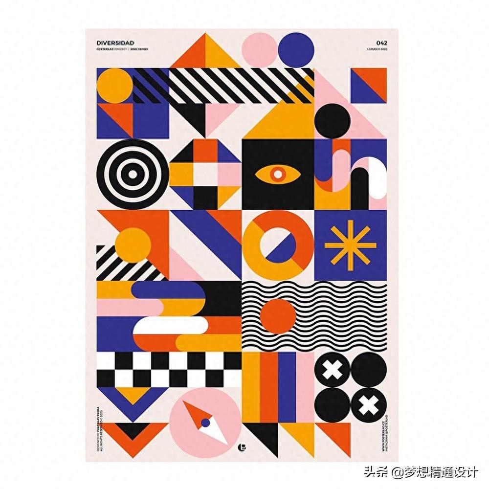 玩转形状!16款创意几何图形构成海报