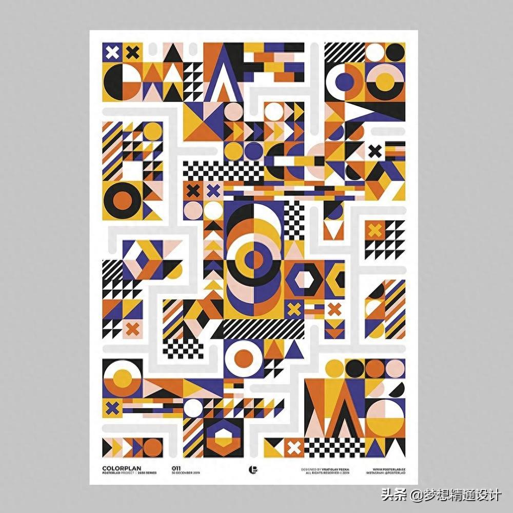 玩转形状!16款创意几何图形构成海报
