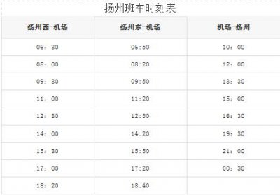 ​请查收！扬州泰州国际机场最新班车发车时刻表