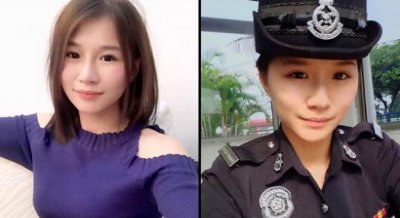 ​马来西亚女警高颜值走红网络，捡到手机不换还引网友点赞