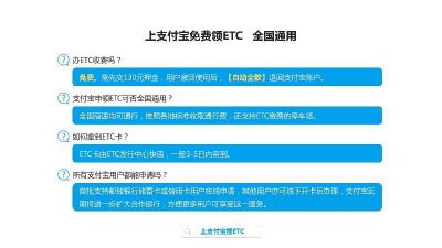 ​支付宝上也能免费办ETC了 全国通用