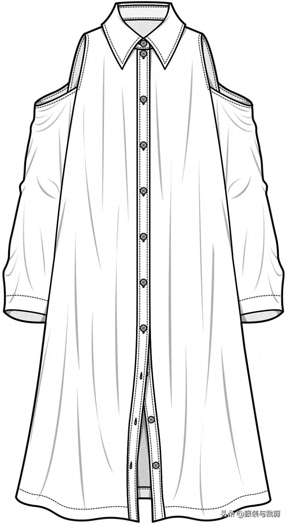 8款时尚服装设计线稿手绘图