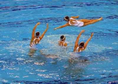 ​绝版“出水芙蓉”！中国花样游泳队惊艳亮相7女1男难掩风采