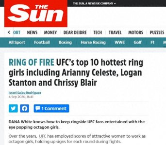 ​英媒评UFC十大举牌女郎，她们大多是模特出身，曾在八角笼留下曼妙身姿，如今