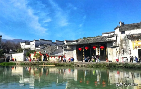 安徽黟县宏村,国家5A级景区,有“画里乡村”之称
