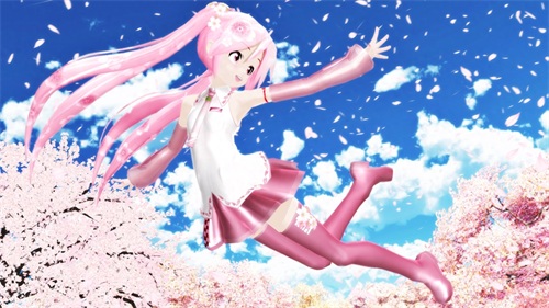 插画：樱花盛开，唯美的二次元樱花动漫美图