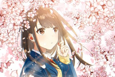 ​插画：樱花盛开，唯美的二次元樱花动漫美图