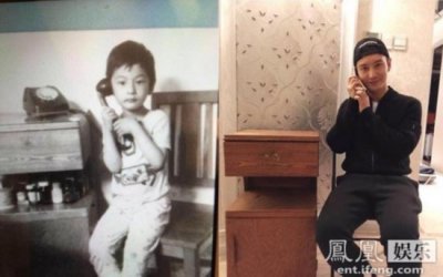 ​黄晓明童年照曝光 教主与爸爸妈妈的老照片美哭网友