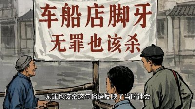 ​在旧社会，为何说“车船店脚牙，无罪也该杀”，到底是什么...