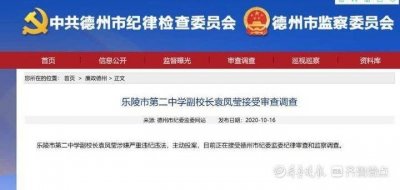 ​乐陵二中副校长袁凤莹主动投案！一个多月前另一校领导已被查