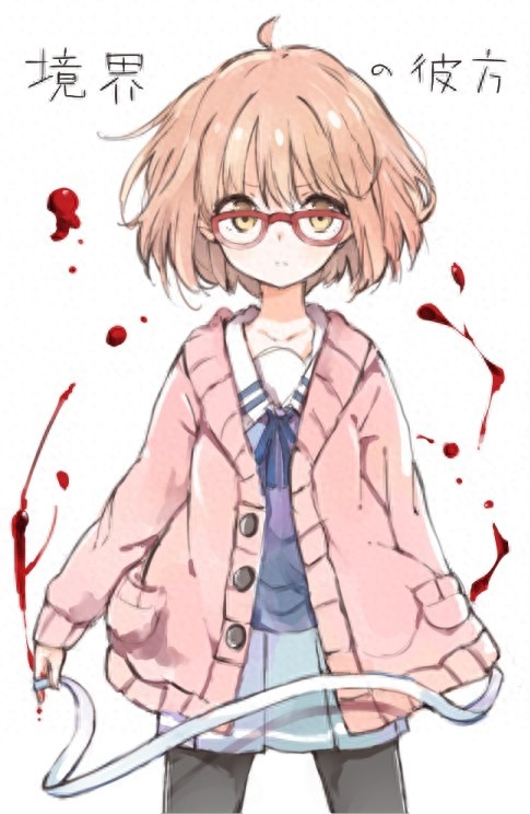 境界的彼方栗山未来手机壁纸 天然呆萌的可爱眼镜娘