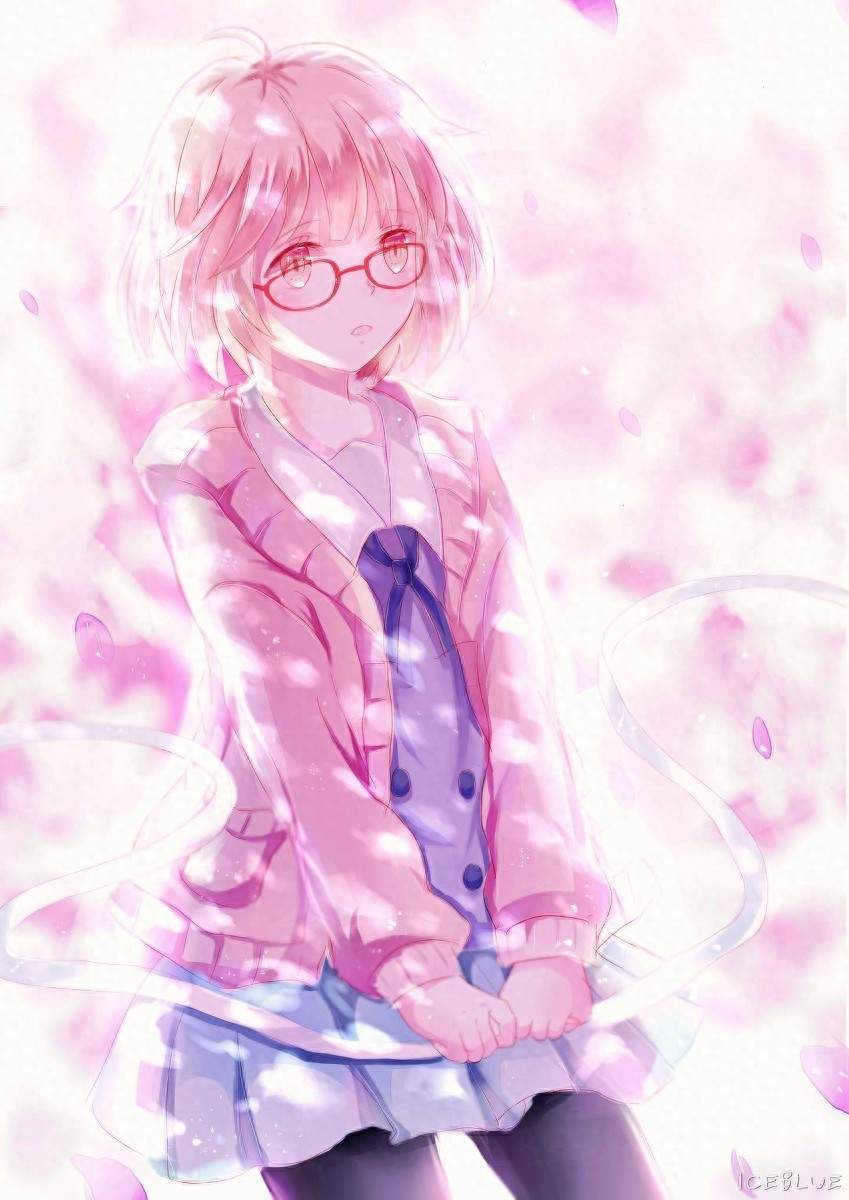 境界的彼方栗山未来手机壁纸 天然呆萌的可爱眼镜娘