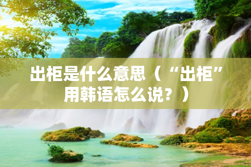 出柜是什么意思(“出柜”用韩语怎么说?) 出柜是什么意思(“出柜”用韩语怎么说?)