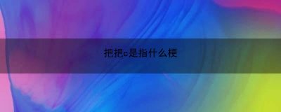 ​把把c是指什么梗