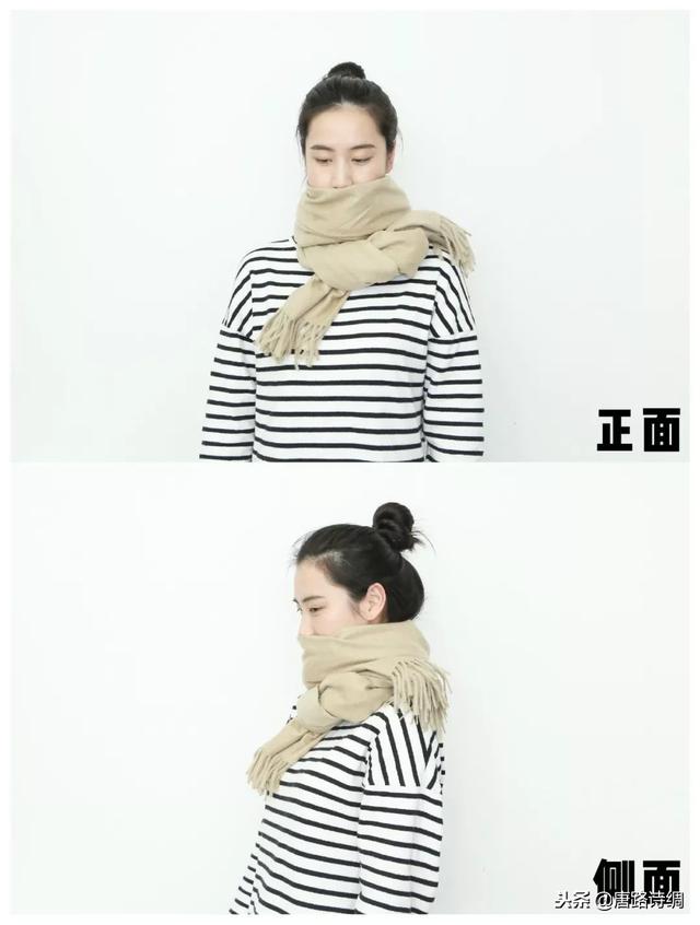 薄围巾的系法图解(保暖还好看的7种系围巾系法一定要学)(26)