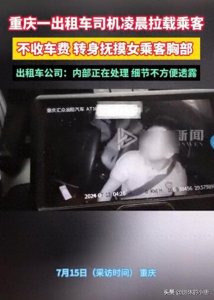 ​重庆出租车摸胸抵车费后续：司机行拘，女乘客身份被扒，果然有事